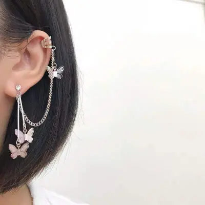 Butterfly Hanging Ear Cuffs
