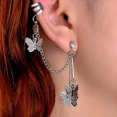 Butterfly Hanging Ear Cuffs